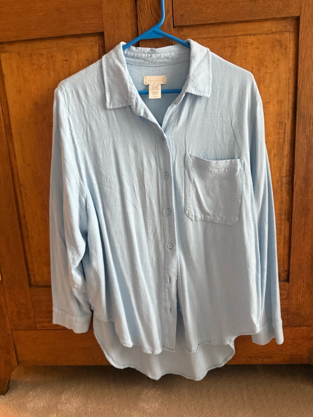 Altar'd State Light Blue Button-Down Pocket Shirt